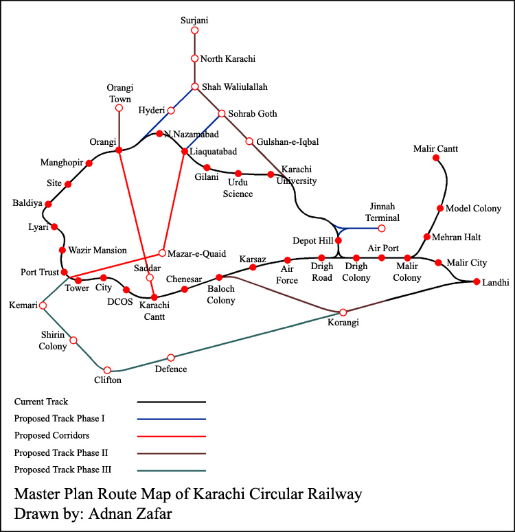 Route Map of Karachi Circular Railway